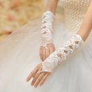 The White Quartet hollow Fingerless Bridal Gloves