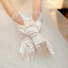 The noble satin white Bridal Gloves