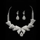 The princess full diamond bridal necklace and earrings