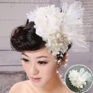 Feathers white wedding flower head