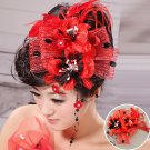 Bridal jewelry red head flower