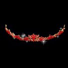 Noble red gilded bride headdress