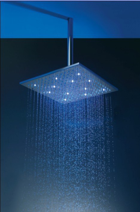 Free shipping stainless steel square led shower head 40x40cm