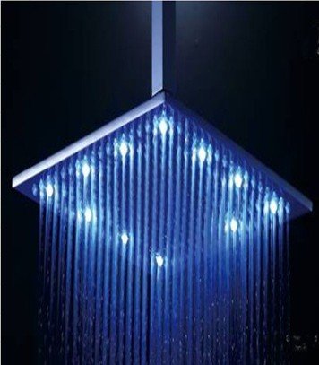 Free shipping Stainless steel round lED shower head 50x100cm