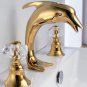 Free shipping  ROMAN DOLPHIN SINK FAUCET BATHROOM MIXER TAP with crystal handles