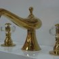 New design gold clour 8 inch widespread lavatory sink faucet with crystal handles