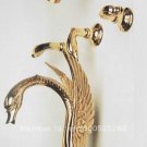 Wall mounted gold -PVD  swan shower  bath tub  faucet 5 Holes