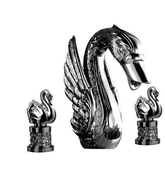 Free shipping chrome clour swan sink faucet widespread 8 inch swan lavtory faucet