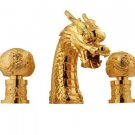 gold pvd clour  widespread 8 inch dragon lavtory sink  faucet