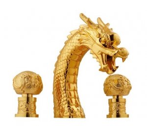 gold pvd clour  widespread 8 inch dragon bathtub   faucet