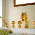 gold pvd clour  dragon bathtub faucet