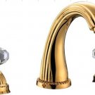 Free shipping new design gold clour 8 inch widespread lavtory sink faucet with crystal handles