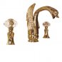 gold finish 8 inch widespread  swan sink faucet swan lavatory fauet crystal handles faucet
