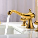 new design gold clour 8 inch widespread lavatory sink faucet deck mounted