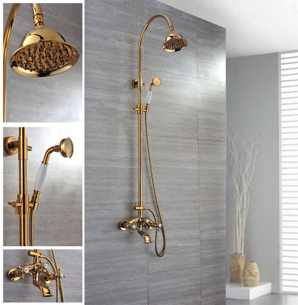 Gold clour Rainfall shower faucet wall mounted shower faucet