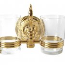 FREE SHIPPING gold pvd color double flowers TUMBLER HOLDER TEECH CUP FREE SHIPPING gold pvd color double flowers TUMBLER HOLDER TEECH CUP