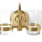 FREE SHIPPING gold pvd color double flowers TUMBLER HOLDER TEECH CUP
