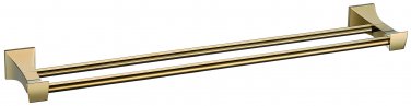 gold square design double towel bar