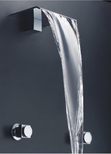 Free shipping polished chrome wall mounted watefall sink faucet