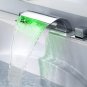 Contemporary 3 Color Changing LED Waterfall Bathroom Sink Faucet LED LAVTORY SINK FAUCET
