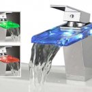 Color Changing LED Waterfall Bathroom Sink Faucet