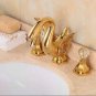 Free shipping SWAN sink FAUCET 3 pieces WIDESPREADY crystal handles swan sink FAUCET mixer tap