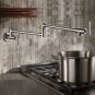 Wall Mount single cold Water Pot Filler kitchen faucet Double Joint Spout Brushed nickel