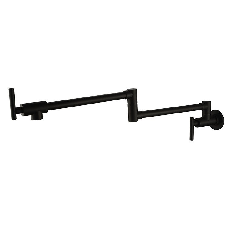 Wall Mount single cold Water Pot Filler kitchen faucet Double Joint Spout Black
