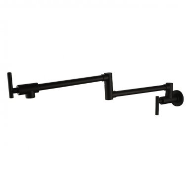 Wall Mount single cold Water Pot Filler kitchen faucet Double Joint Spout Black