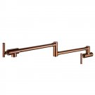Wall Mount single cold Water Pot Filler kitchen faucet Double Joint Spout rose gold