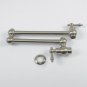 Wall Mount single cold Water Pot Filler kitchen faucet Double Joint Spout Brushed nickel