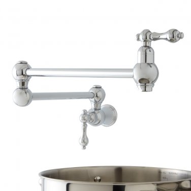 Wall Mount single cold Water Pot Filler kitchen faucet Double Joint Spout Chrome