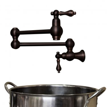 Wall Mount single cold Water Pot Filler kitchen faucet Double Joint Spout ORB Oil Rubbed Bronze