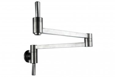 Brushed nickel Wall Mounted Pot Fillerkitchen  Faucet with Dual Swing Joints and 25" Extension