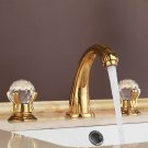 Luxury Gold crystal Solid brass Three Holes 8" Widespread Bathroom Sink Faucet Luxury Gold crystal Solid brass Three Holes 8" Widespread Bathroom Sink Faucet