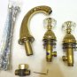 3 Holes widespread bathroom Lavatory Sink faucet Crystal handles Mixer tap Gold clour deck mounted