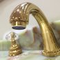 3 Holes widespread bathroom Lavatory Sink faucet Crystal handles Mixer tap Gold clour deck mounted