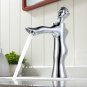 Single Hole chrome Finish Bathroom Sink Beauty Faucet Mixer Tap deck mounted luxurious tap