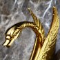 GOLD PVD single hole Double Crystal handles bathroom basin swan faucet mixer tap New