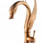 Rose gold color single hole bathroom basin swan faucet mixer Crystal handle deck mounted New