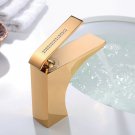 Gold COLOR single hole bathroom lavatory sink faucet mixer tap Square crystal handles MODERN