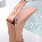 Rose Gold  single hole bathroom lavatory basin  sink faucet mixer tap Square crystal handles MODERN