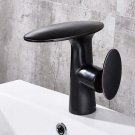 Black oval waterfall bathroom basin sink faucet tap deck mount single hole Mushroom mixer tap Black oval waterfall bathroom basin sink faucet tap deck mount single hole Mushroom mixer tap