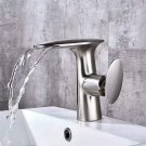 Brushed nickel oval waterfall bathroom basin sink faucet tap deck mount single hole Mushroom tap Brushed nickel oval waterfall bathroom basin sink faucet tap deck mount single hole Mushroom tap