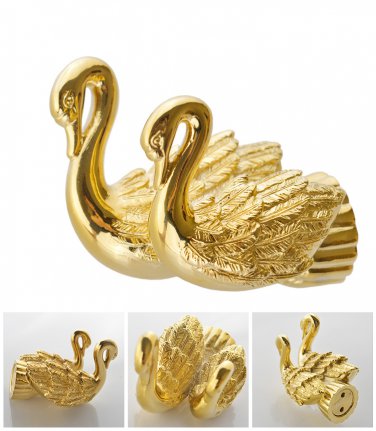 Bathroom Accessories Bath Hardware Set Golden Color Swan Robe hook coloth hook