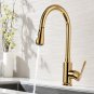 Brass Gold Polished Kitchen Sink Faucet Pull Out Sprayer Spout Mixer Basin Tap