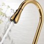Brass Gold Polished Kitchen Sink Faucet Pull Out Sprayer Spout Mixer Basin Tap