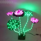 25.5" LED Lotus Light 3 Pink Lotus 2 Green Leaf Christmas Holiday Outdoor Deco home garden
