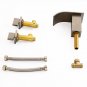 Waterfall Modern Widespread Sink Faucet Solid Brass Bathroom Tap Brushed Nickel