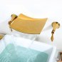 2-Handle Waterfall Wall Mount Widespread Bathroom Sink Faucet Basin Tap Gold